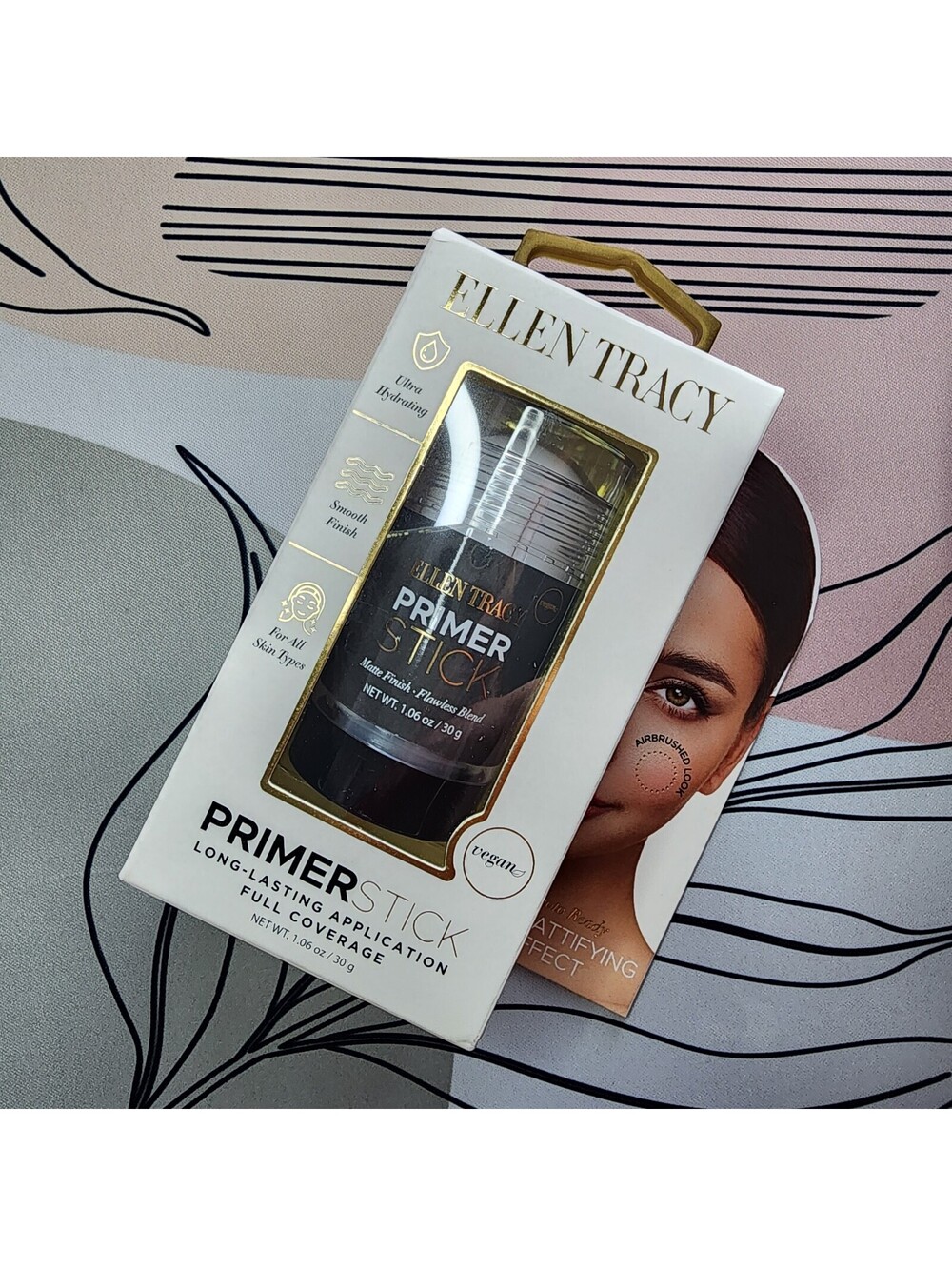 Ellen Tracy Full Coverage Primer Stick - Matte Finish, Flawless Blend, 1.06 oz